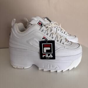 Fila Disruptor II Wedge Platform Shoes Chunky White Sneakers Size 10